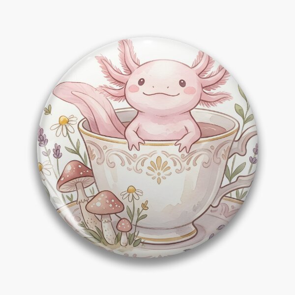 Item preview, Cute Axolotl in Teacup Watercolor Art - Pastel Nursery Decor designed and sold by JasonMaccool.
