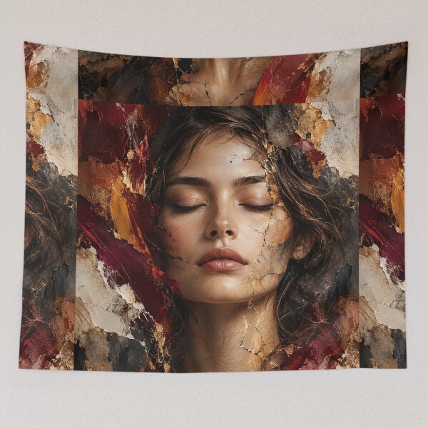 Item preview, Quiet Strength — Japanese Kintsugi Female Portrait designed and sold by KINTSUGI-LUMI.
