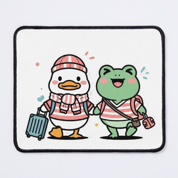 Item preview, Cute Duck & Frog Travel Buddies – Kawaii Winter Adventure designed and sold by MMK1SHOP.