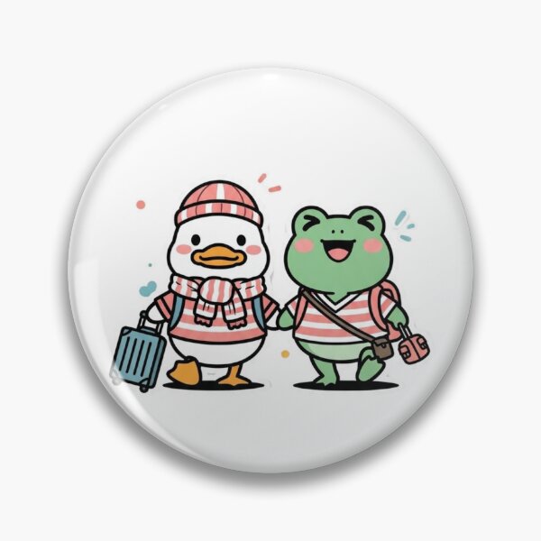 Item preview, Cute Duck & Frog Travel Buddies – Kawaii Winter Adventure designed and sold by MMK1SHOP.