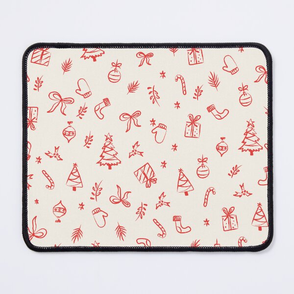 Item preview, Christmas Doodles Pattern | Hand Drawn Holiday Icons Coral Cream designed and sold by MarleneCanto.