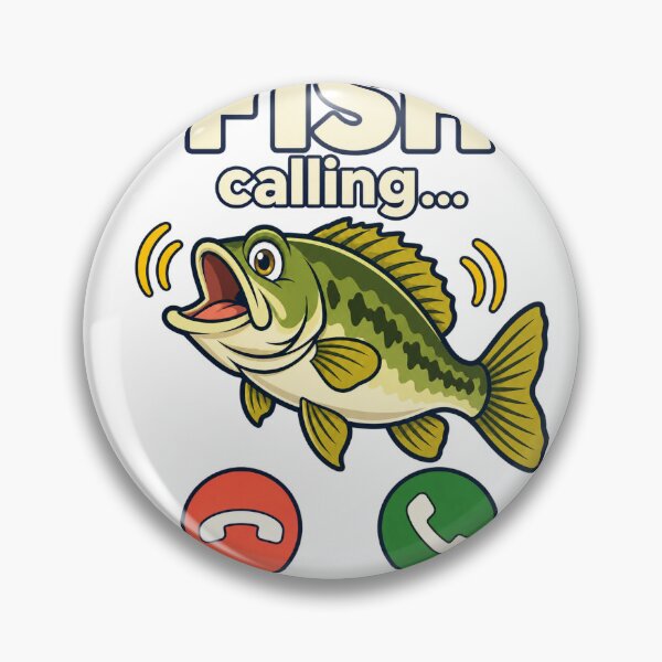 Item preview, Fish Calling Funny Bass Fishing Illustration designed and sold by skyartdesign.
