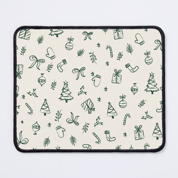 Item preview, Christmas Doodles Pattern | Hand Drawn Holiday Icons Forest Green Cream designed and sold by MarleneCanto.