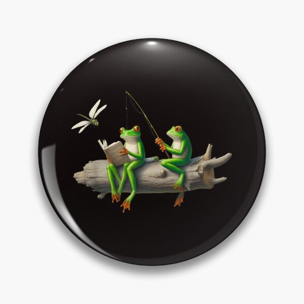 Item preview, Frog Reading and Fishing on a Log designed and sold by mac-lux.