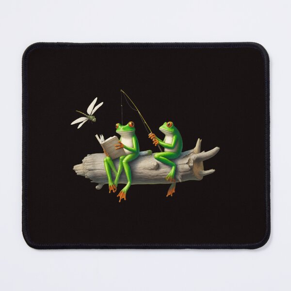 Item preview, Frog Reading and Fishing on a Log designed and sold by mac-lux.