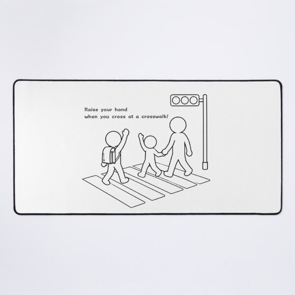 Item preview, Japan Kids Raising Hand at Crosswalk - Japanese Manners Pictogram designed and sold by japan-picto.