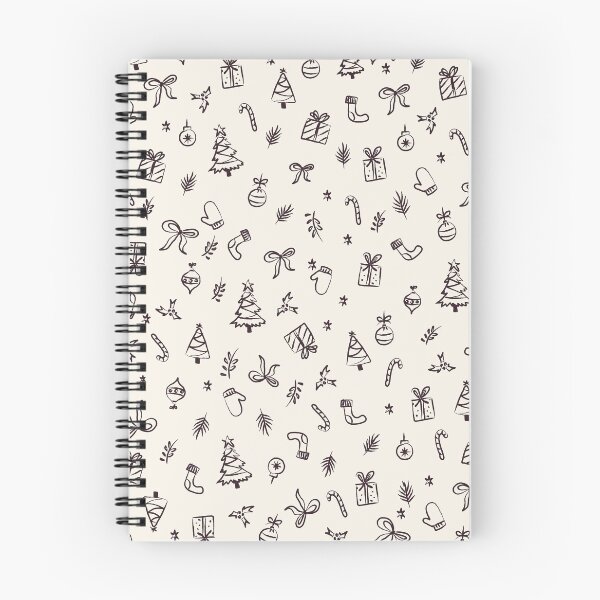 Item preview, Christmas Doodles Pattern | Hand Drawn Holiday Icons Dark Plum Cream designed and sold by MarleneCanto.