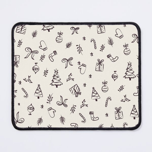 Item preview, Christmas Doodles Pattern | Hand Drawn Holiday Icons Dark Plum Cream designed and sold by MarleneCanto.