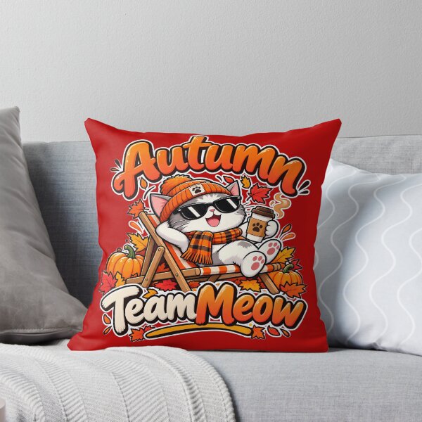 Item preview, Autumn Team Meow – Cool Cat Coffee & Fall Vibes designed and sold by IMuDesigner.