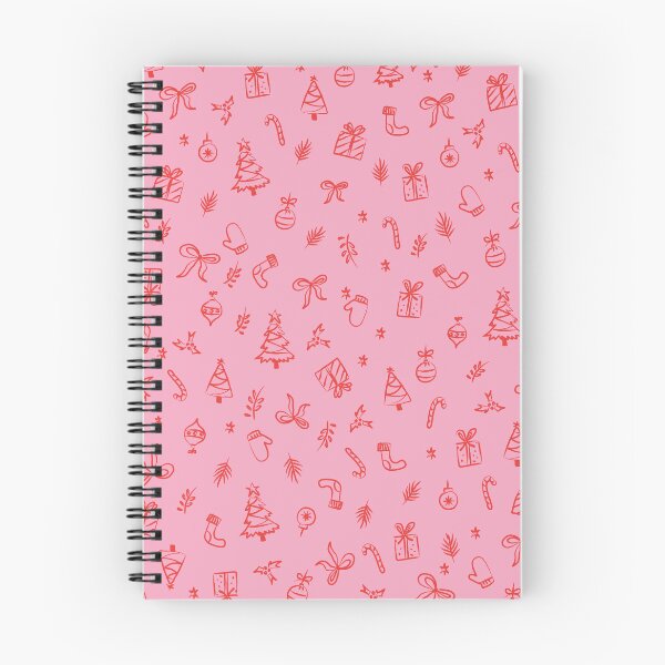 Item preview, Christmas Doodles Pattern | Hand Drawn Holiday Icons Coral Pink designed and sold by MarleneCanto.