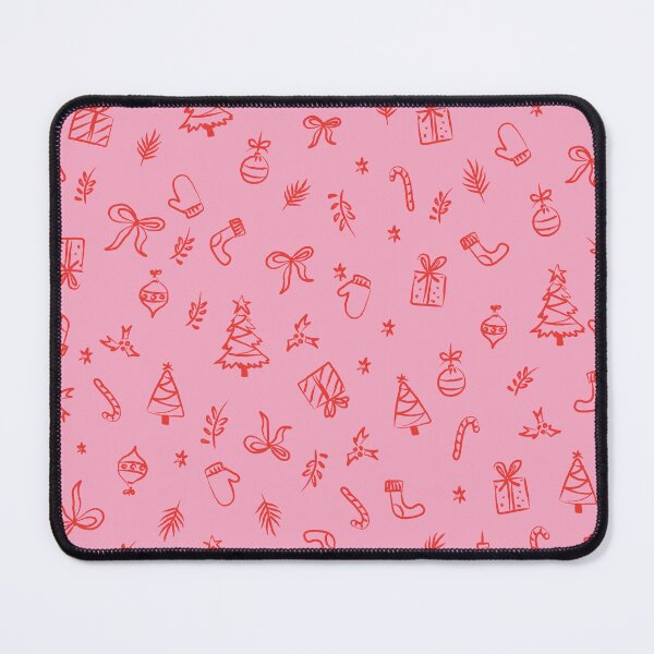Item preview, Christmas Doodles Pattern | Hand Drawn Holiday Icons Coral Pink designed and sold by MarleneCanto.