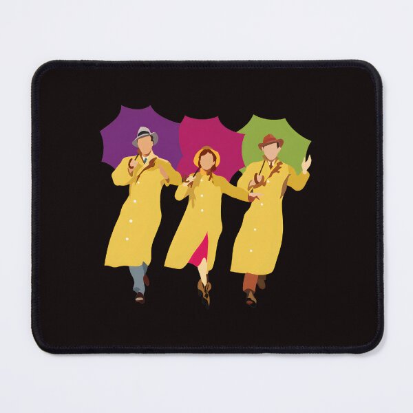 Item preview, Dancing in the Rain Stylized Musical Figures Yellow Coats designed and sold by mac-lux.