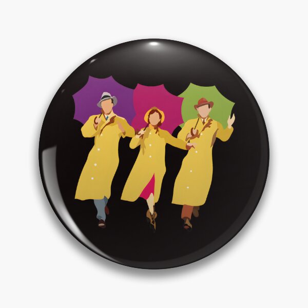 Item preview, Dancing in the Rain Stylized Musical Figures Yellow Coats designed and sold by mac-lux.