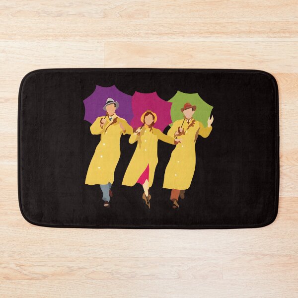Item preview, Dancing in the Rain Stylized Musical Figures Yellow Coats designed and sold by mac-lux.