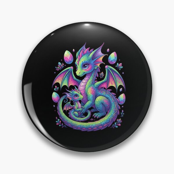 Item preview, Cute Baby Dragon With Glowing Crystal Eggs Magical Fantasy Graphic designed and sold by Ostericaimusa.