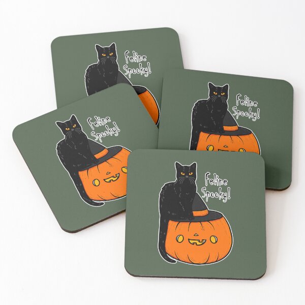 Item preview, Feline Spooky Cat and Pumpkin designed and sold by KilkennyCat Art.