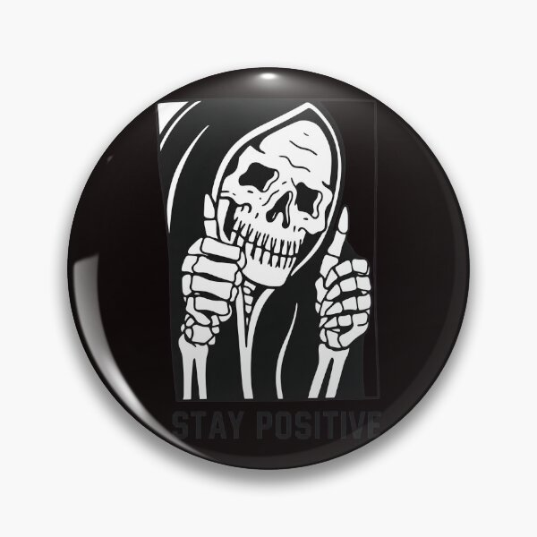 Item preview, Skeleton Stay Positive Thumbs Up Grim Reaper Art designed and sold by mac-lux.
