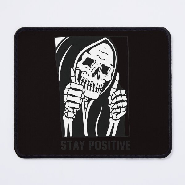 Item preview, Skeleton Stay Positive Thumbs Up Grim Reaper Art designed and sold by mac-lux.