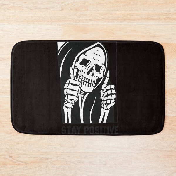 Item preview, Skeleton Stay Positive Thumbs Up Grim Reaper Art designed and sold by mac-lux.