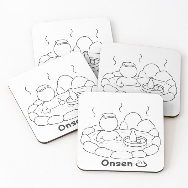Item preview, Onsen y sake japoneses – Pictograma de aguas termales al aire libre designed and sold by japan-picto.
