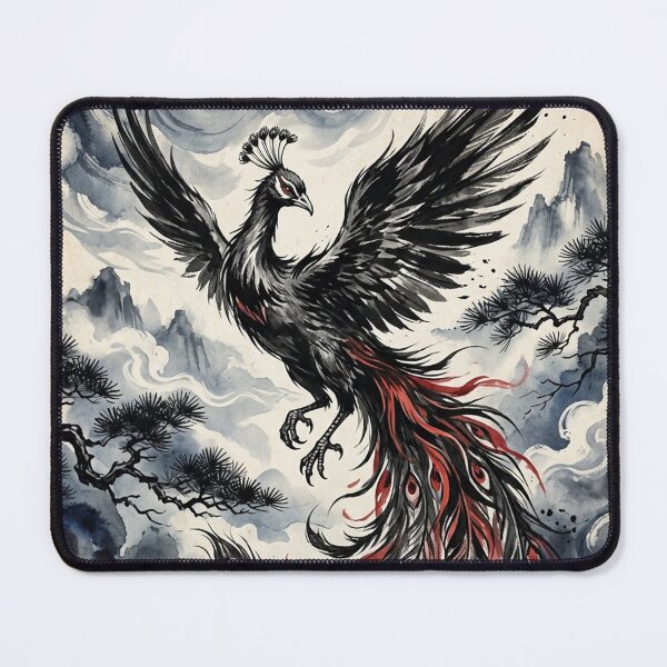 Item preview, Ink Wash Suzaku - Spirit of the Vermilion Peacock designed and sold by iris-festival.