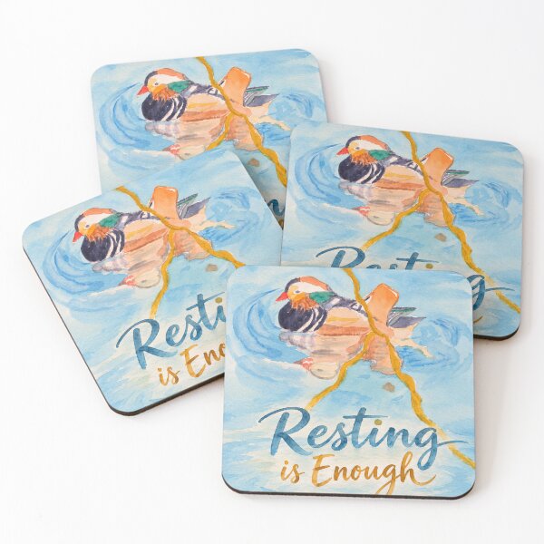 Item preview, Mandarin Duck Empathy Message - Resting is Enough designed and sold by newsuept25.art.