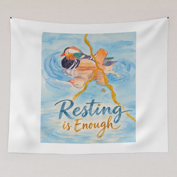 Item preview, Mandarin Duck Empathy Message - Resting is Enough designed and sold by newsuept25.art.