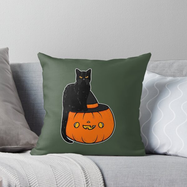 Item preview, Feline Spooky Cat and Pumpkin No Text designed and sold by KilkennyCat Art.