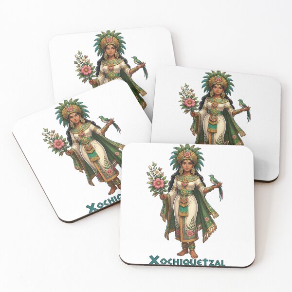 Item preview, Xochiquetzal, the Mexica (Aztec) Goddess of Beauty, Love, and Flowers designed and sold by ArteTeoma.