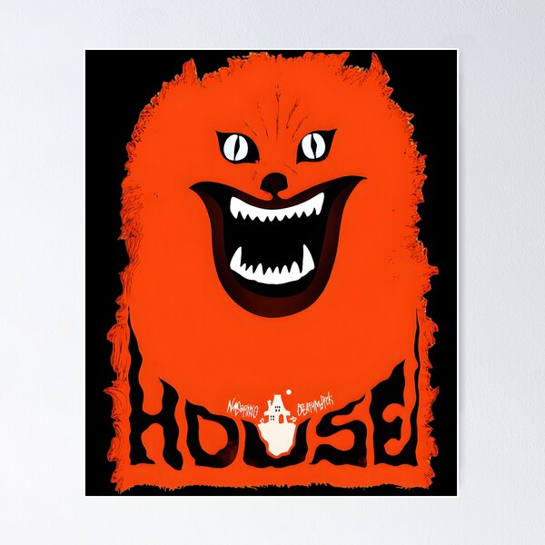 Item preview, Scary Orange Monster House Horror Art designed and sold by PillowPaws.