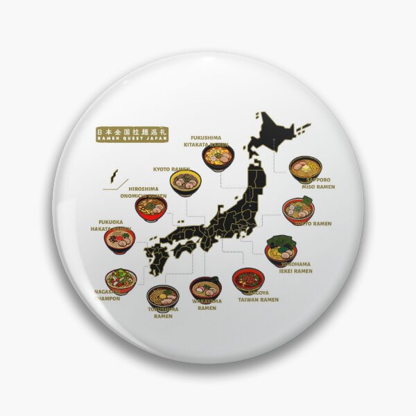 Item preview, Ramen Quest Japan Regional Noodle Map (Black)  designed and sold by リクイペル.