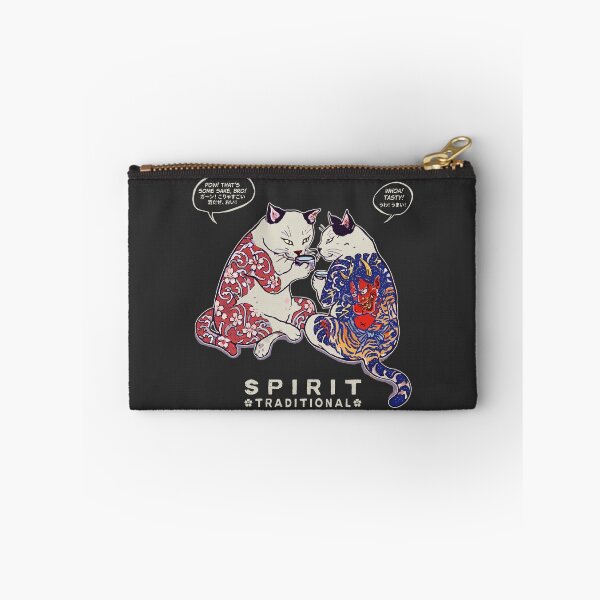 Item preview, Tattooed Cats Drinking Sake Japanese Pop Art (For Dark Backgrounds) designed and sold by リクイペル.
