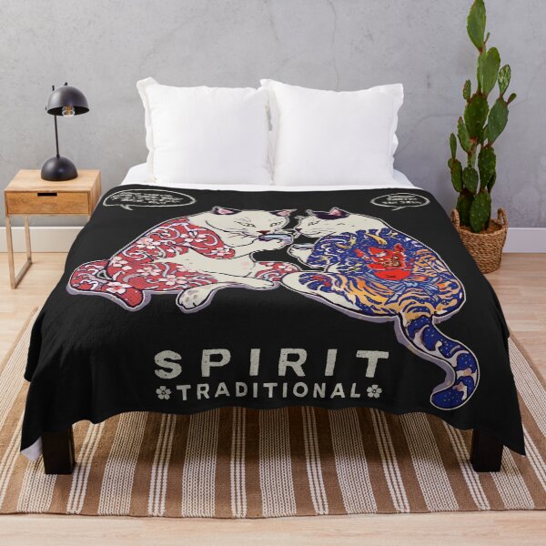 Item preview, Tattooed Cats Drinking Sake Japanese Pop Art (For Dark Backgrounds) designed and sold by リクイペル.