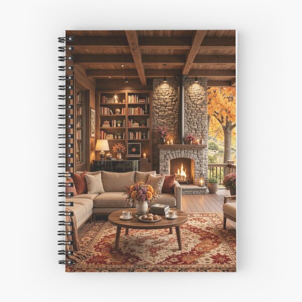 Item preview, Autumn Lodge Reflections - Fireside Mountain Haven designed and sold by nhk999.