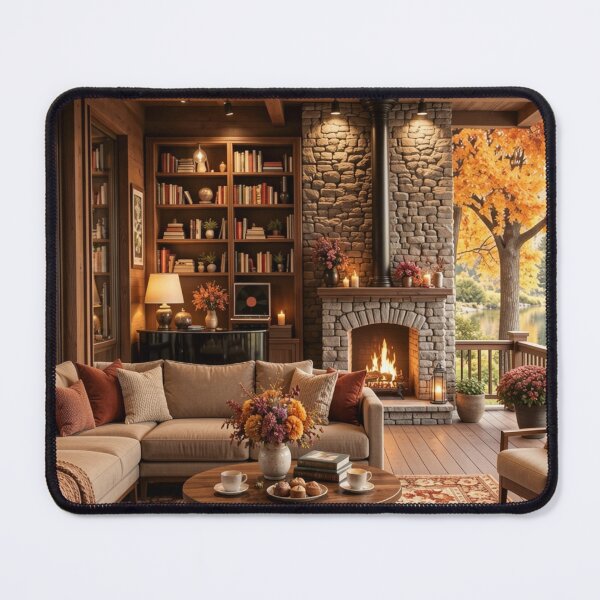 Item preview, Autumn Lodge Reflections - Fireside Mountain Haven designed and sold by nhk999.