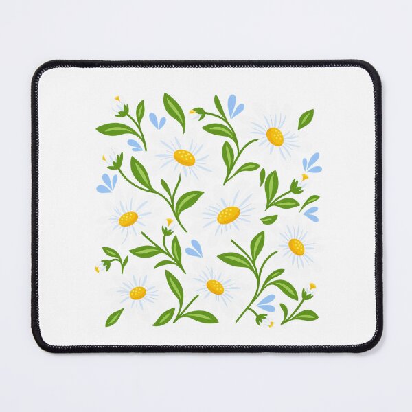 Item preview, White Daisy Bouquet with Fresh Green Leaves designed and sold by skyartdesign.