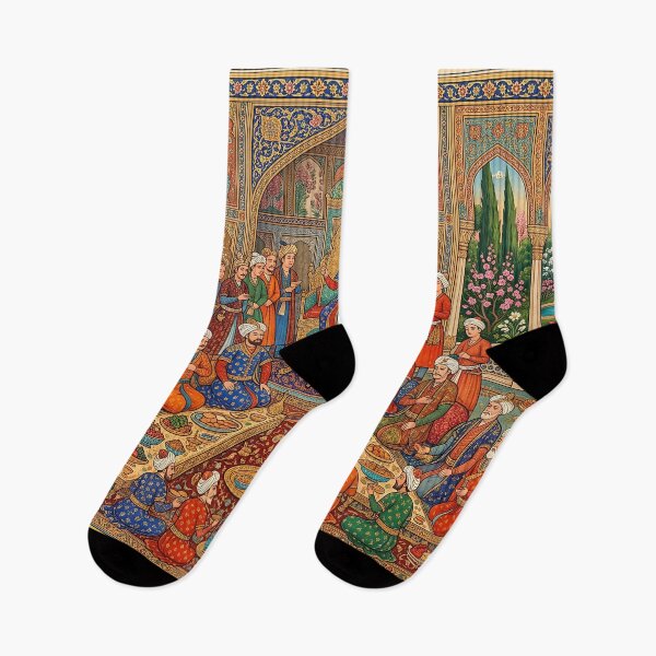 Item preview, Persian Miniature Royal Banquet Traditional Iranian Fine Art Painting designed and sold by yousefi.
