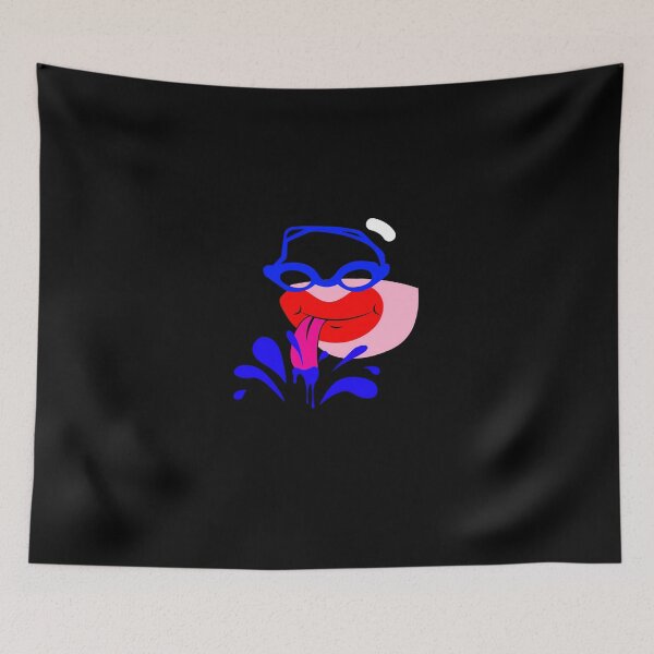 Item preview, Swimmer-With-Blue-Goggles-And-Black-Cap-And-Pink-Tongue designed and sold by faselko.