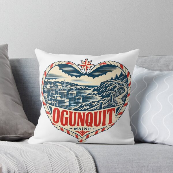 Item preview, Ogunquit USA Travel Souvenir Nautical Woodcut Heart designed and sold by VisualArtsOasis.