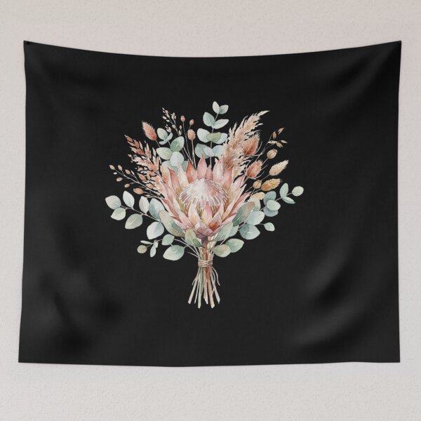 Item preview, Boho Protea And Eucalyptus Watercolor Floral Bouquet designed and sold by bvdesignart.