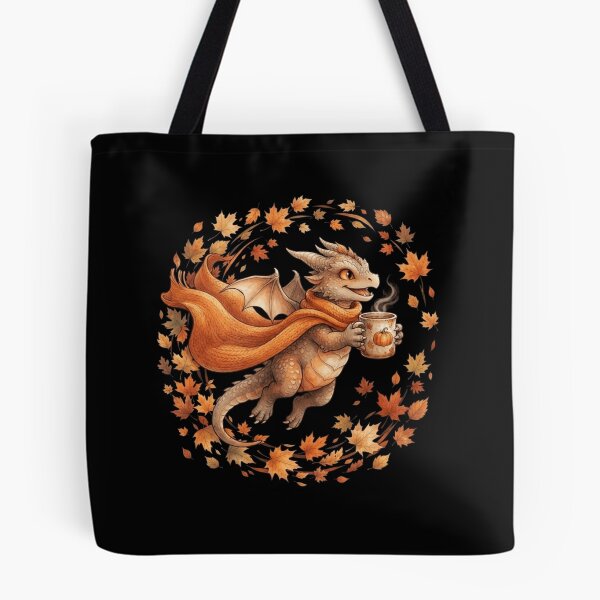 Item preview, Cozy Autumn Dragon With Pumpkin Spice And Fall Leaves Design designed and sold by Ostericaimusa.