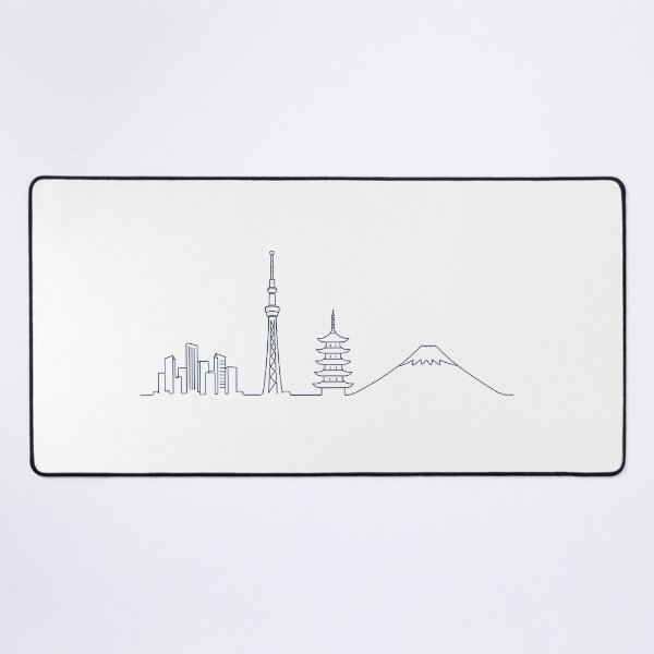 Item preview, Japan Skyline Line Art – Tokyo Cityscape, Five-Story Pagoda and Mount Fuji designed and sold by japan-picto.