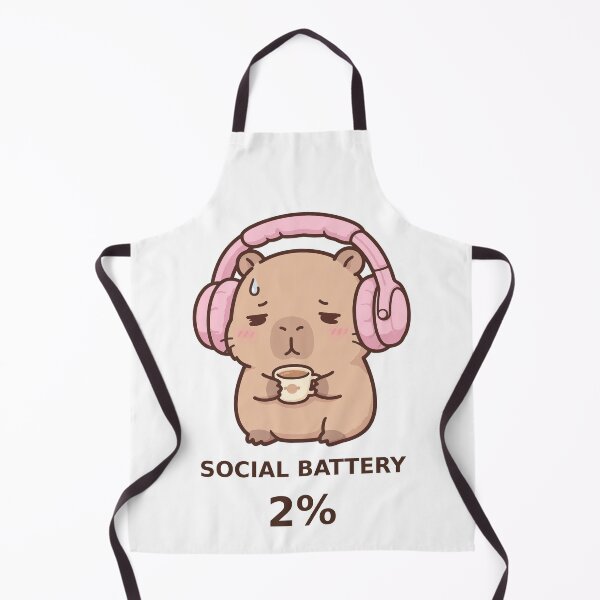 Item preview, Social Battery 2% - Kawaii Capybara designed and sold by Visual Dept..
