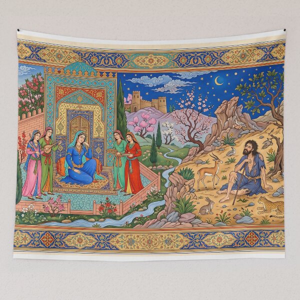 Item preview, Persian Miniature Royal Banquet Traditional Iranian Fine Art Painting designed and sold by yousefi.