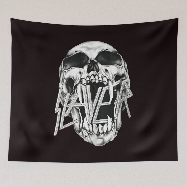 Item preview, Slayer Skull Fang Band Logo Metal Art designed and sold by EL-FASSY.