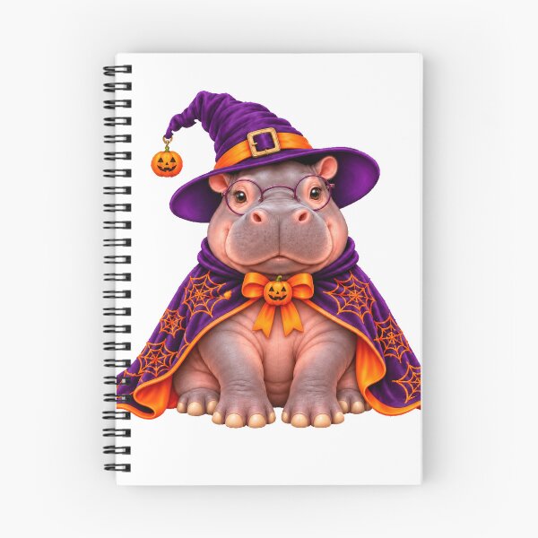 Item preview, Cute Halloween Hippo Witch in Purple designed and sold by KireVeronica.