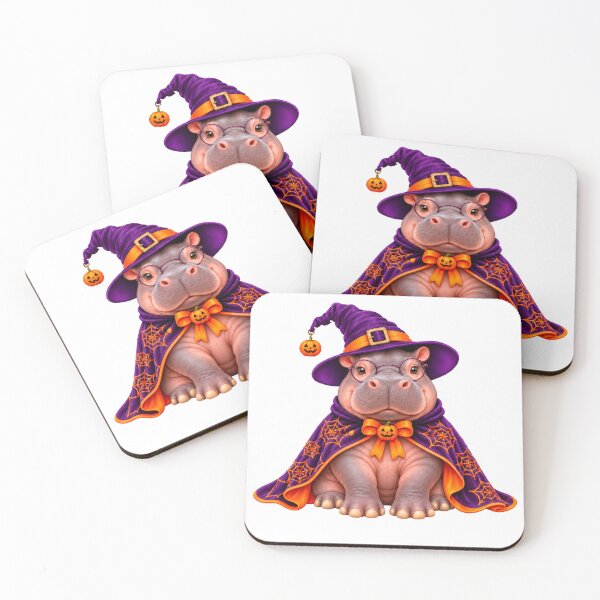 Item preview, Cute Halloween Hippo Witch in Purple designed and sold by KireVeronica.