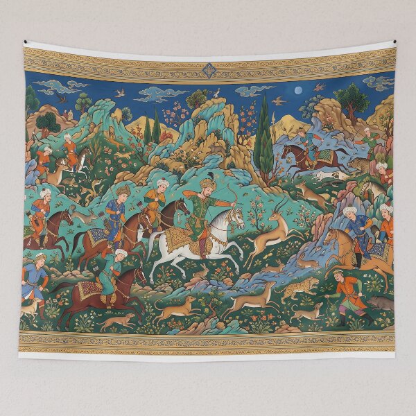Item preview, Persian Miniature Royal Banquet Traditional Iranian Fine Art Painting designed and sold by yousefi.