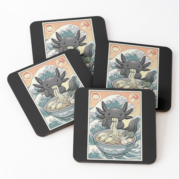 Item preview, Axolotl Eating Ramen Japanese Wave Vintage Food Design designed and sold by MiALopezArt.