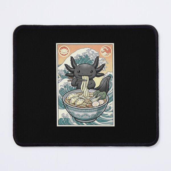 Item preview, Axolotl Eating Ramen Japanese Wave Vintage Food Design designed and sold by MiALopezArt.